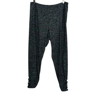 No Boundaries Womens XXL Black Heathered Leggings With Lace-Up Ankle Detail